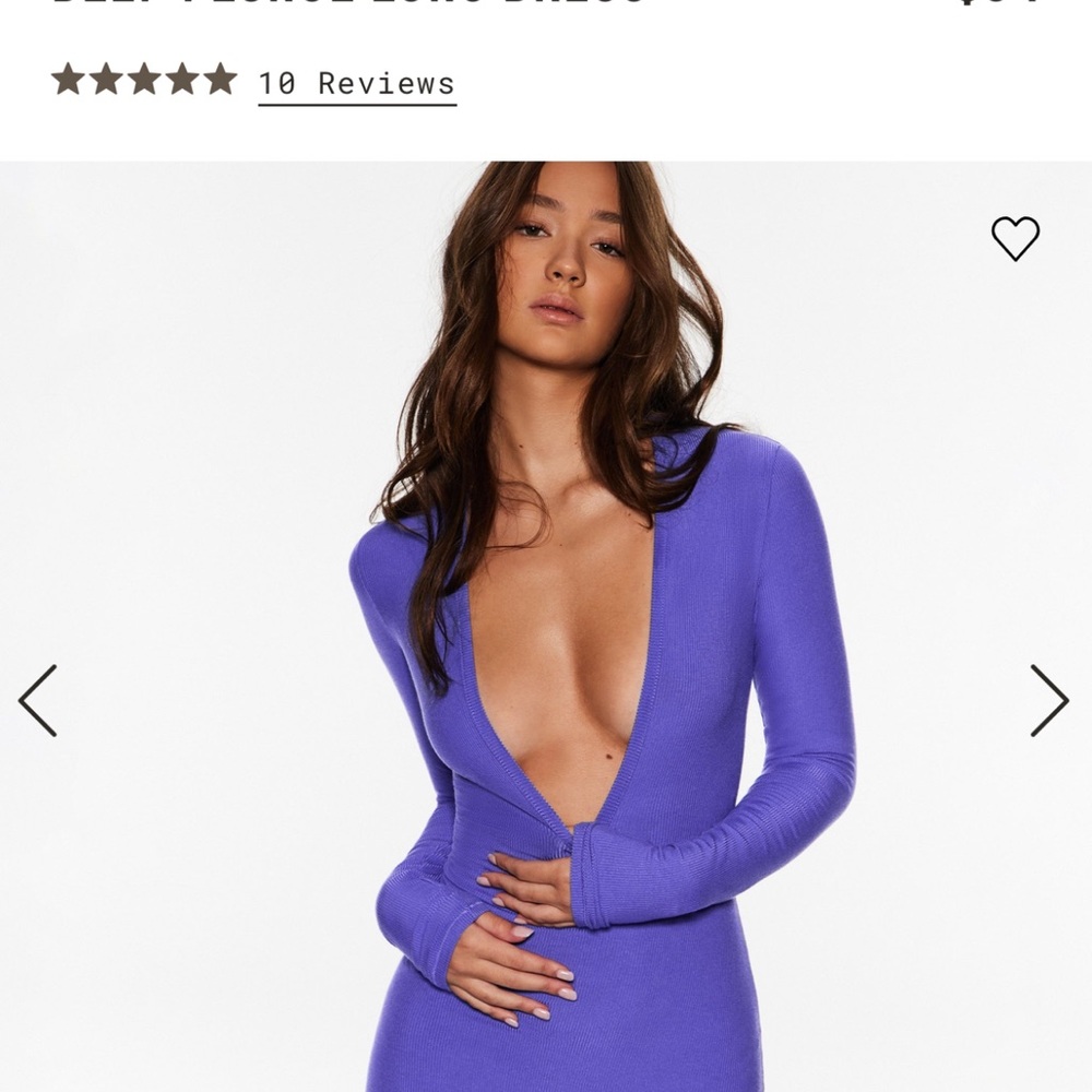 NWOT SKIMS Soft Lounge Deep Plunge Tanzanite Dress, XS, worn once